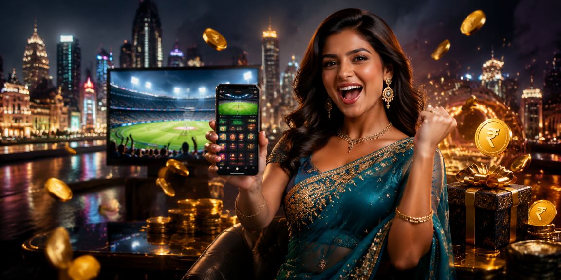 Mobile casino player in saree enjoying games in Mumbai